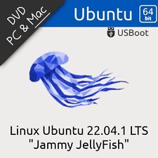 DISQUE DVD LINUX UBUNTU 22.04.1 JAMMY-JELLYFISH BOOTABLE DISC INSTALL & LIVE