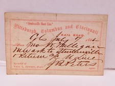 Antique 1864 Railroad Pass