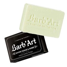 Barb'Art - Savon Barbe & Visage Avocat & Menthe - Nettoyage - Tous types de p...