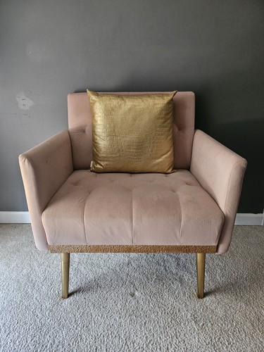 Pink velvet armchair - velvet,