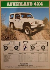 AUVERLAND 4x4 car sales brochure Vintage 4WD catalogue. French text / prospekt