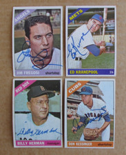 1966 TOPPS BASEBALL SIGNED AUTOGRAPHED CARD SINGLES COMPLETE YOUR SET UPDATED