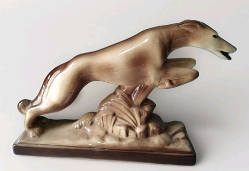 Sculpture lévrier art déco - lévrier,
