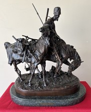 Cossack After Battle Bronze Sculpture 1874 Evgeny Lanceray Ukraine 8/20 Signed