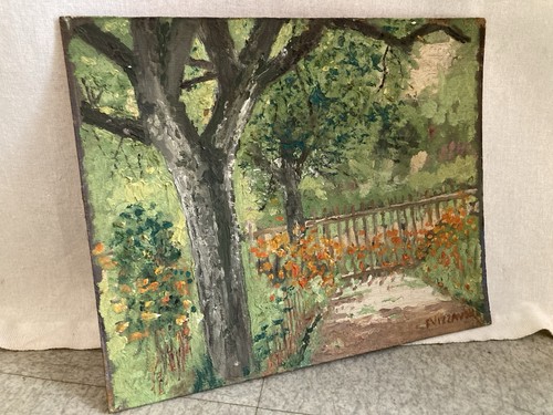 Huile sur panneau signée - sur,