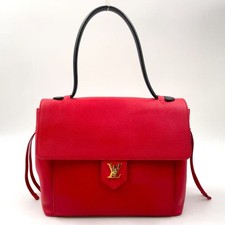 LOUIS VUITTON Cartable Lockme 2 Handbag black Red Leather M50360