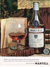 1962 ADVERTISING MARTELL cognac BLUE CORD