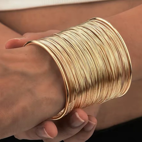 Bracelet manchette doré - bracelet,