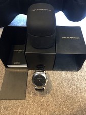 Emporio Armani Watch Black Dial Analog Roman Numerals with Box and Manual