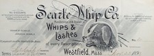 Antique 1893 Searle Whip and Lashes Company Dog Westfield Mass Letterhead