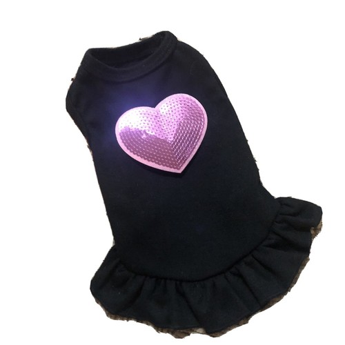 Heart pink sequin - heart, black