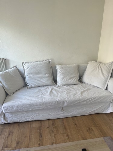 Canape convertible blanc - canape,