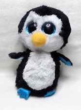 TY BEANIE BOO'S COLLECTION WADDLES PENGUIN BIG EYES SHINY BLUE PLUSH 16CM