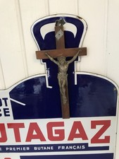 ? Antique Crucifix Jesus Christ Authentic Bronze On Wooden Cross ??