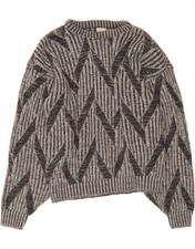 ANGELO LITRICO Mens Crew Neck Jumper Sweater IT 52/54 Large Grey Striped DO25