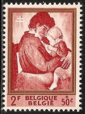 Belgium #B701 (SP335) VF MNH - 1961 2fr + 50c Motherhood, by Constant Permeke