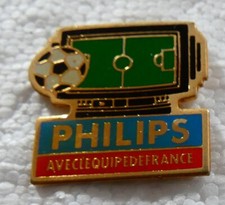 PIN'S SPORT FOOTBALL BALL TELEVISOR PHILIPS WITH THE FRANCE TEAM