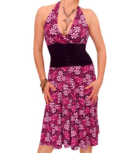 Robe imprimée style corset - robe,