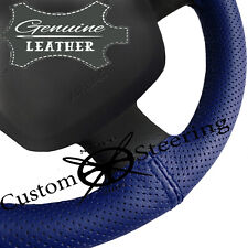 Pour Nissan Figaro 1989-1991 Bleu Marine Perforé Housse Volant Cuir