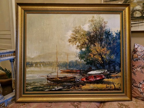 Peinture ancienne encadrée - peinture,