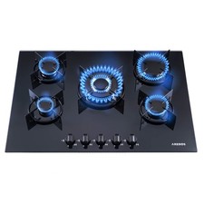AREBOS plaque gaz 5 foyers surface vitrée encastrable gaz naturel propane