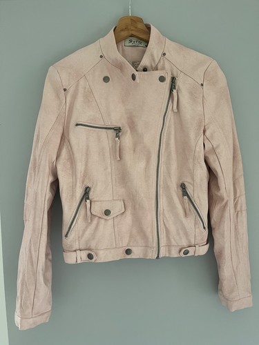 Veste rose simili cuir - -,