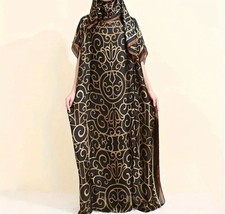 Elegant Silk Polyester Kaftan Dress–Dubai & Moroccan Style Party Wear One Size