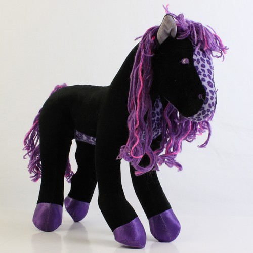 Cheval peluche noir et - noir,