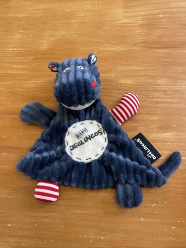 Doudou plat hippopotame bleu - doudou,
