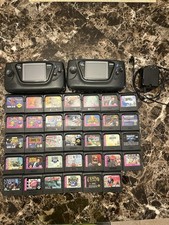 34 Game Lot SEGA Game Gear Authentic Cartridges 2 Consoles Power Adapter Bundle