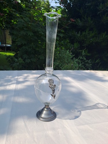 Vase soliflore verre étain - vase/soliflore,