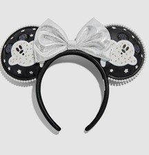 2025 Baublebar Disney Minnie Mouse Ghost Ears Headband Halloween Black PRESALE