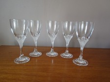 5 Arques Crystal Wine Glasses Granville Model """"