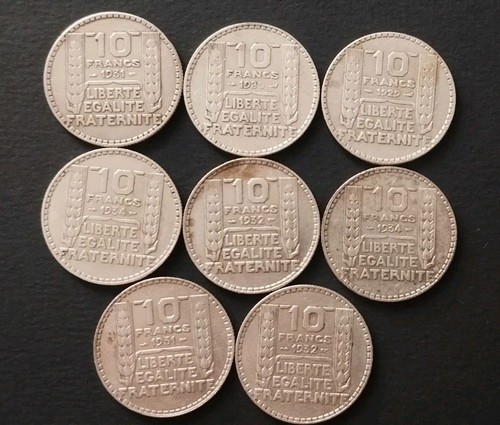 Lot pièces 10 francs - 8,
