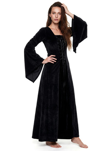 Robe velours noir - en,