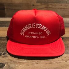 VTG Depanneur Le Goeland Hat Snapback Trucker Cap Men Red 90s Quebec Canada READ