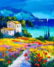 Tableau de Nolac huile couteau