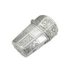 George III Sterling Silver Crossed Pattern Sewing Etui Antique 1807 Birmingham