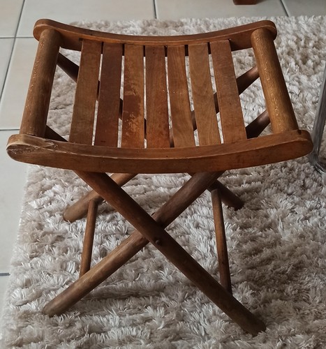 Ancien tabouret pêche - tabouret,