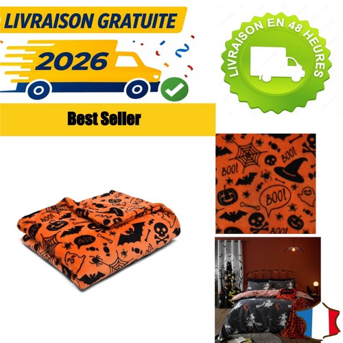 Couverture polaire halloween - couverture,