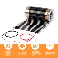 Chauffage Infrarouge Électrique 24V 220W/m² Pour Mur Plafond Salle De Bain