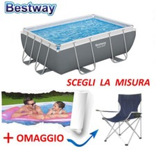 Bestway PISCINE POWER STEEL FRAME Rectangulaire → 412x201x122 Cm + Accessoires