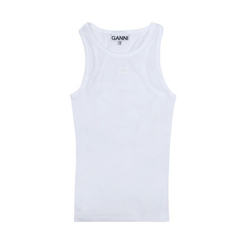 Ganni butterfly logo rib tank - butterfly,