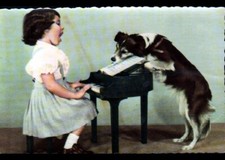 CHILD & DOG trained reading score at piano lesson period 1950-1960