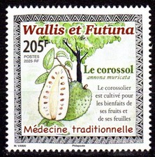 Timbre Wallis et Futuna 2025 Médecine traditionnelle: Le corossol
