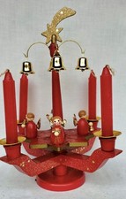 Ancienne Décoration Noël. Bougeoir Bois. Erzgebige. Monts Métallifères. Vintage 