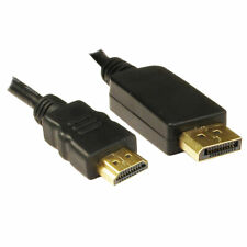 DISPLAYPORT DP 1.1 MALE to HDMI A MALE 2m Cable cord black TV Monitor ecran LCD