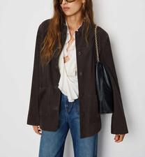 Veste femme oversize en cuir