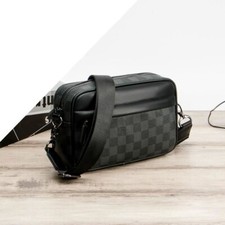 Sac Banane Ceinture Réglable Poche Ventrale Sacoche Vintage Unisexe Damier Cuir