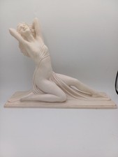 Signed F.G Plaster Woman Statue - Elegant Vintage Sculpture - Good Condition